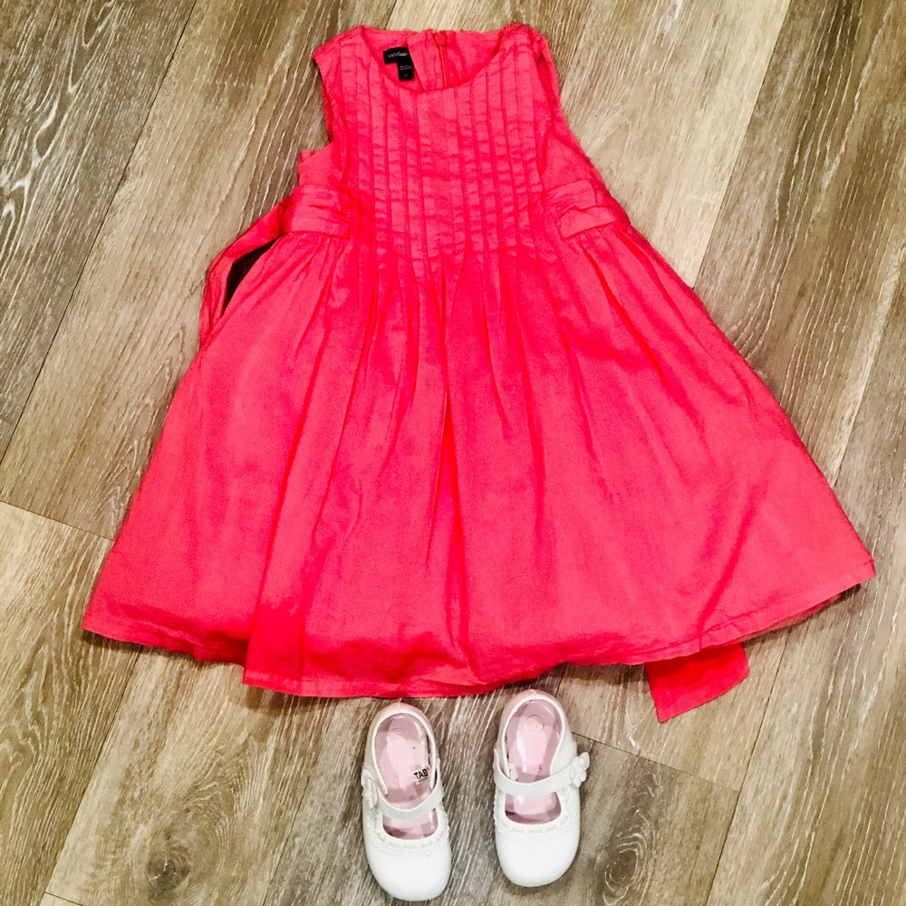 Baby Gap Coral Dress and Patent Leather Shoes
